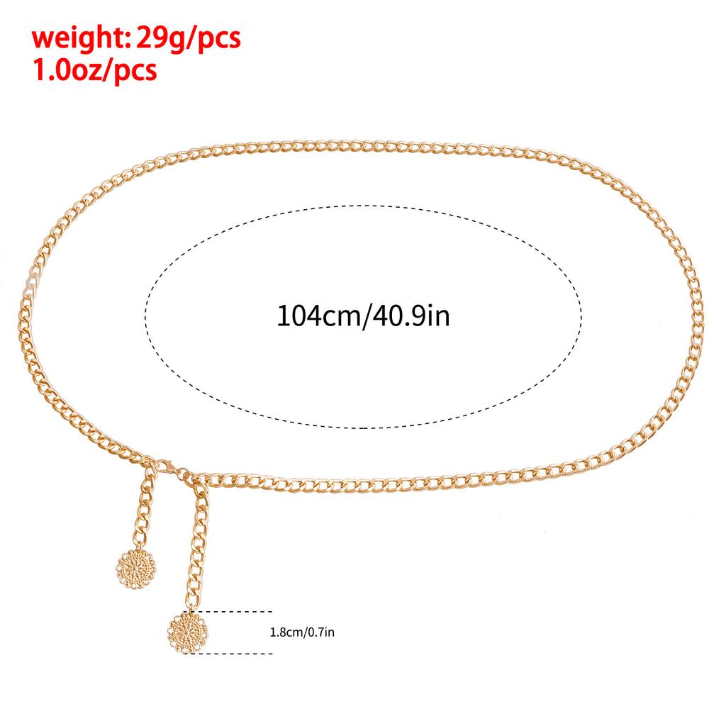 European and American Hot-selling Body Chain Simple Single-layer Thick Aluminum Chain Body Chain Personalized Punk Vacation Waist Chain Spice Girl