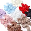4pcs 12x13cm Large Size Satin Ribbon Bows Mutilcolor Ribbon Bow Flower DIY Decoration Headwear Hairclips Accessories