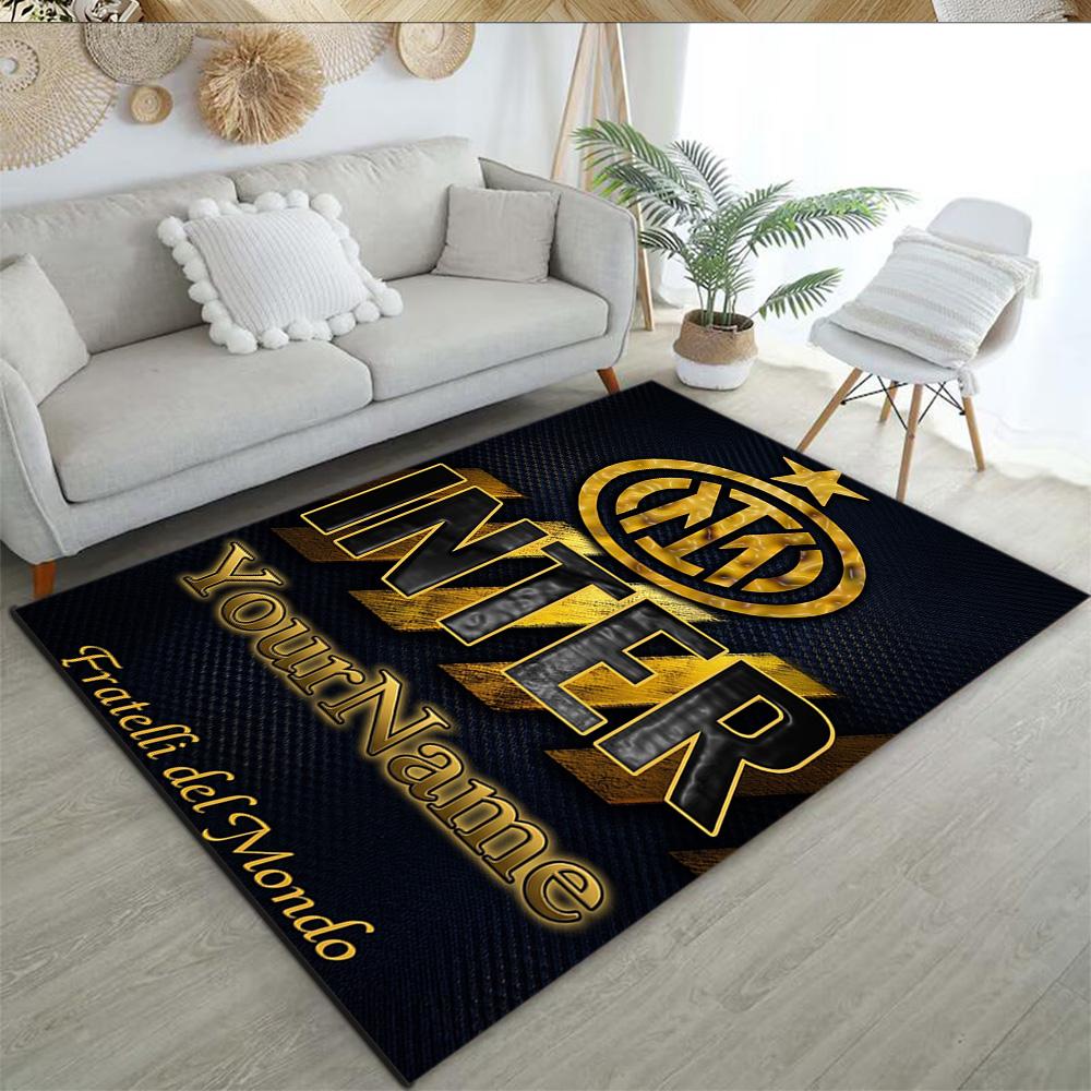 Inter Milan Personalized Text Carpet Design for Hallway Foyer Living Rooms Bedrooms Anti-slip Rug Office home decor