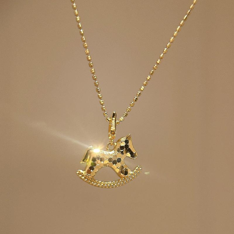 Fashion Exquisite Pony Pendant Necklace For Woman Girlish Versatile Clavicle Chain New Year Jewelry Accessories Horse Year Gift