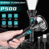 High Strong Power Led Flashlights USB Rechargeable 90000ml Tactical Light Emergency 18650 Built-in Battery Camping Torch