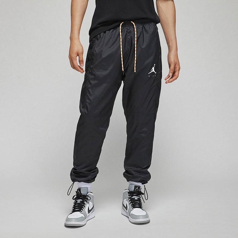 Men's Air Jordan Solid Color Logo Training Casual Bundle Feet Sports Pants/Trousers/Joggers Black DM1870-010