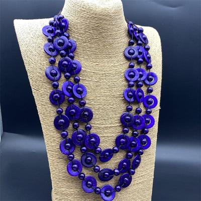 Retro Etnische Houten Kralen Ketting - Op Voorraad
