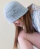 Seullouseulloulli Lily Short Handmade Crochet Bucket Hat _ Sky