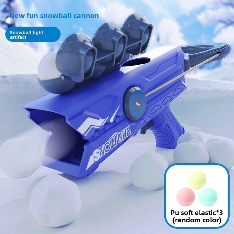 

2 in 1 Soft Foam Ball and Snowball Gun Winter Outdoor Snowball Fight Fun Toy Launcher for Kids Snowball Launcher Gun Toy