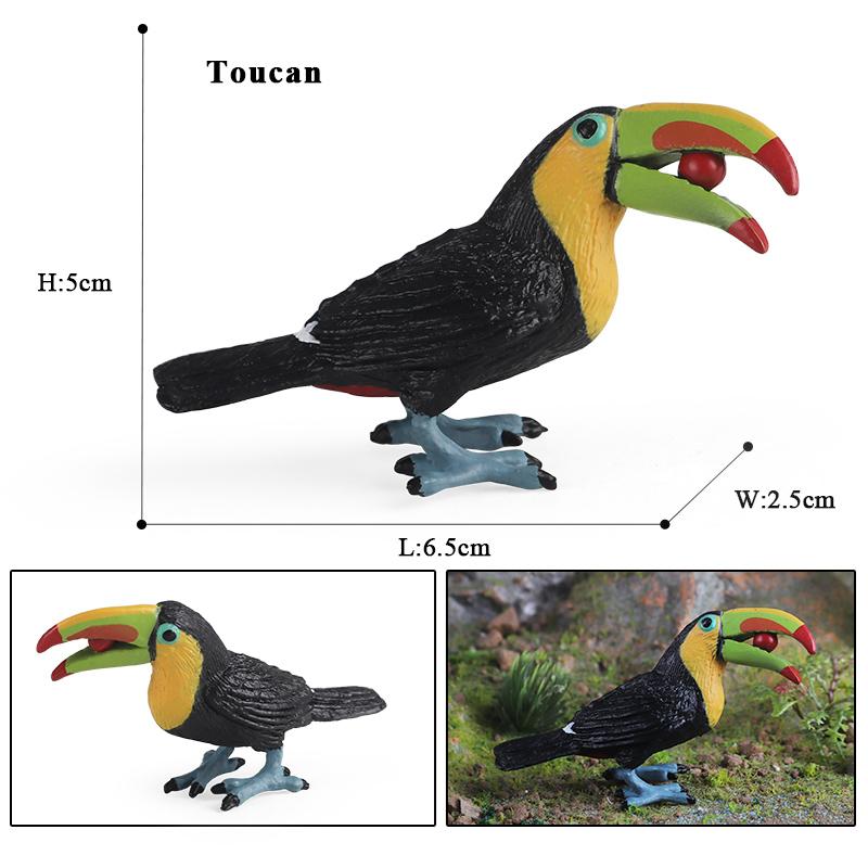 Oenux Forest Bird Animals Wild Ostrich Magpie Owl Crow Flamingos Figurines Action Figure PVC Garden Decoration Miniature Kid Toy