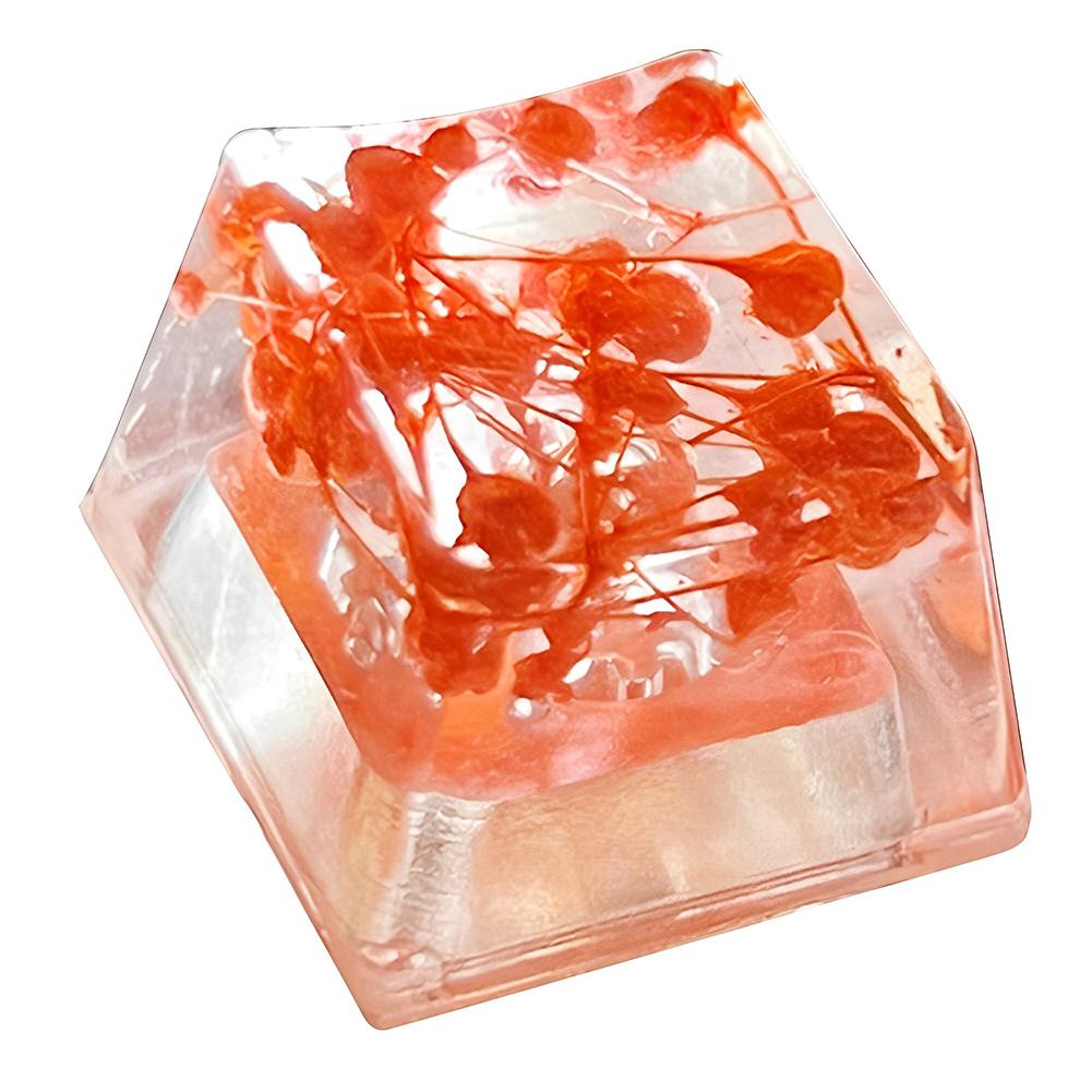Resin Dry Flowers Keycap Translucently Keycaps Cross Axis Mechanical Keyboard Keycap for Cherry MX Mechanical Gaming Keyboard
