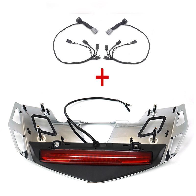 Honda Gold Wing GL1800 Motorcycle Accessories: Lights, Brake Lights, Turn Signals, Rear Luggage Rack, Seat Bracket, and Tail Components.