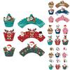Christmas Cake Toppers Paper Flags And Cards For Holiday Party Decor