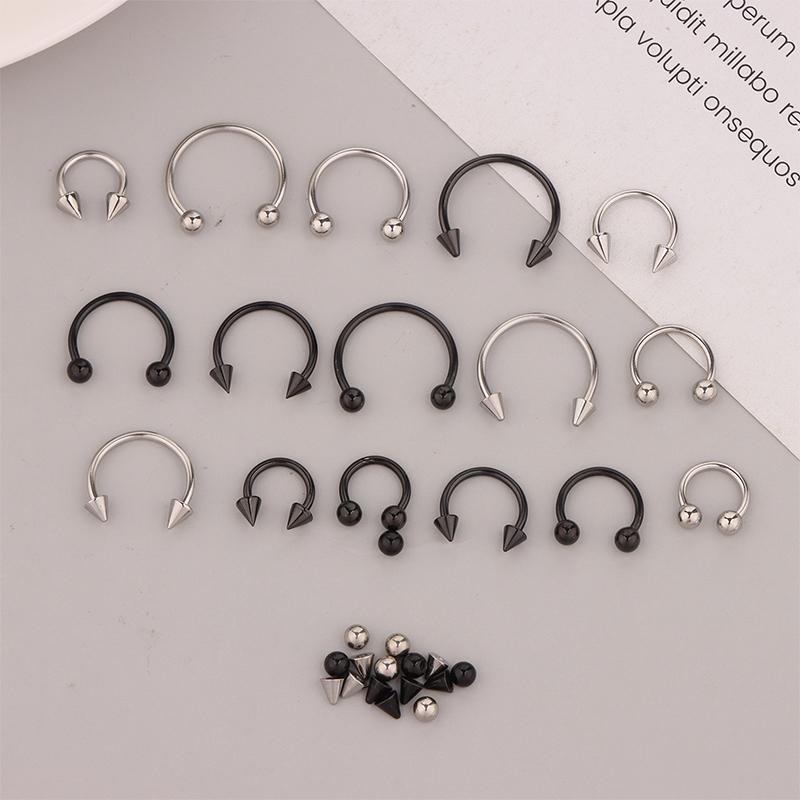8Pcs/32Pcs Stainless Steel Piercing Hoop Accessories Nose Rings Labret Jewelry Tragus Labret Cartilage Earrings For Women Men