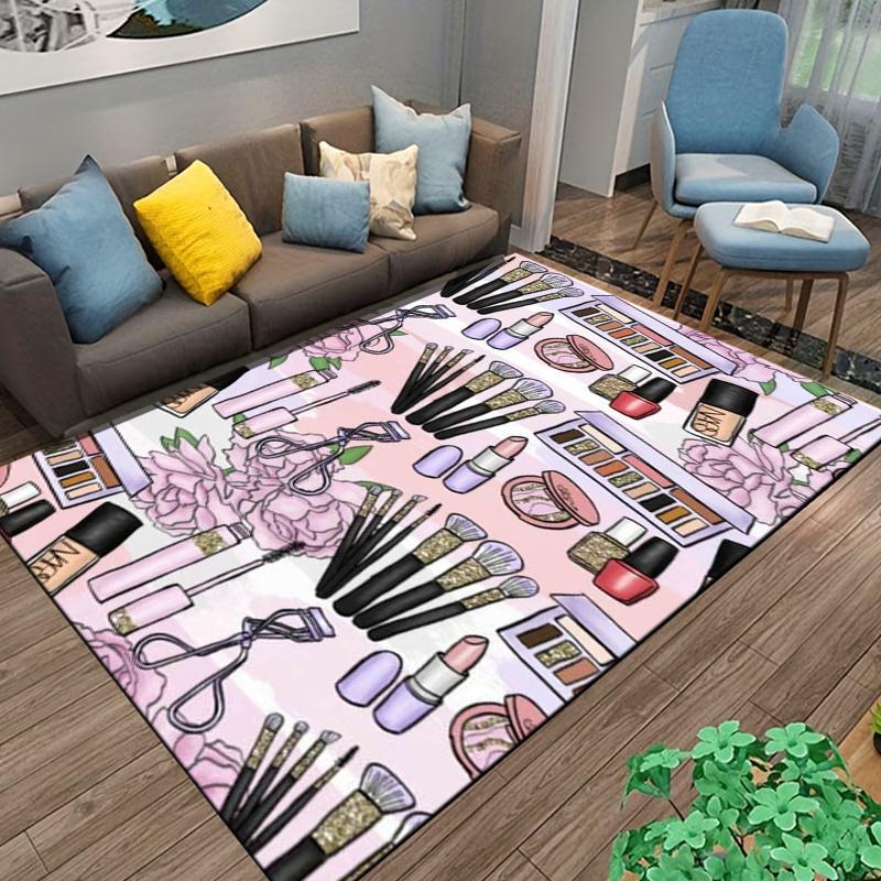 15 Sizes Hand painted makeup and cosmetics  Room Rug Street Fashion Carpet for Bedroom Living Room Floor Mat Home Decor Non-Slip