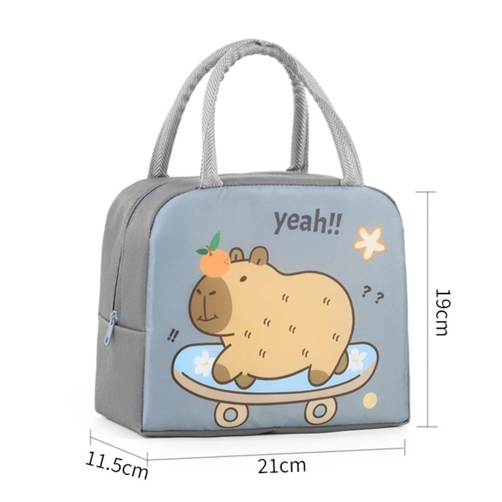 Oxford Cloth Capybara Lunch Bag 8 Colors Aluminum Film Lining Thickened Thermal Insulation Bag Cartoon Pattern Capybara Ice Pack