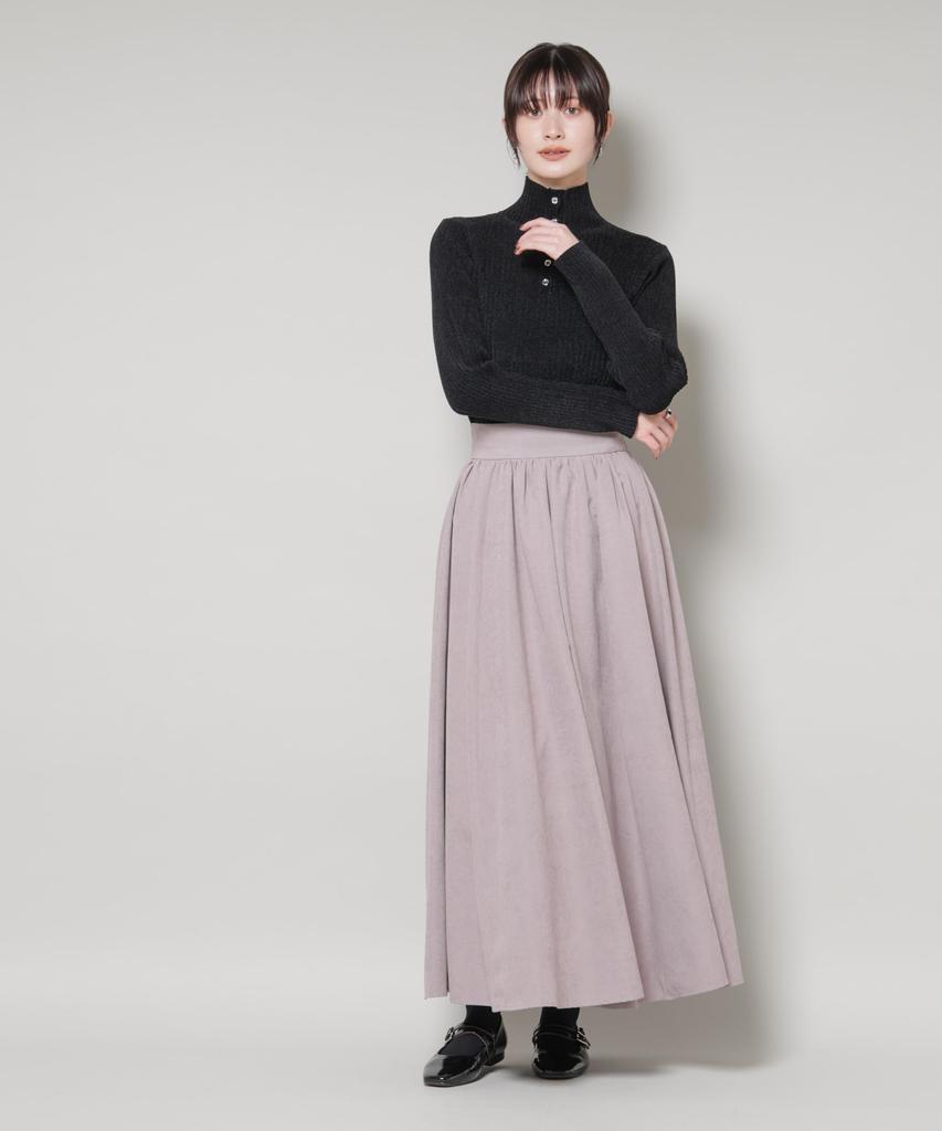 Nano Universe Brushed Peach Gathered Voluminous Size F Women's Skirt, 020, Gray, 673-5230321