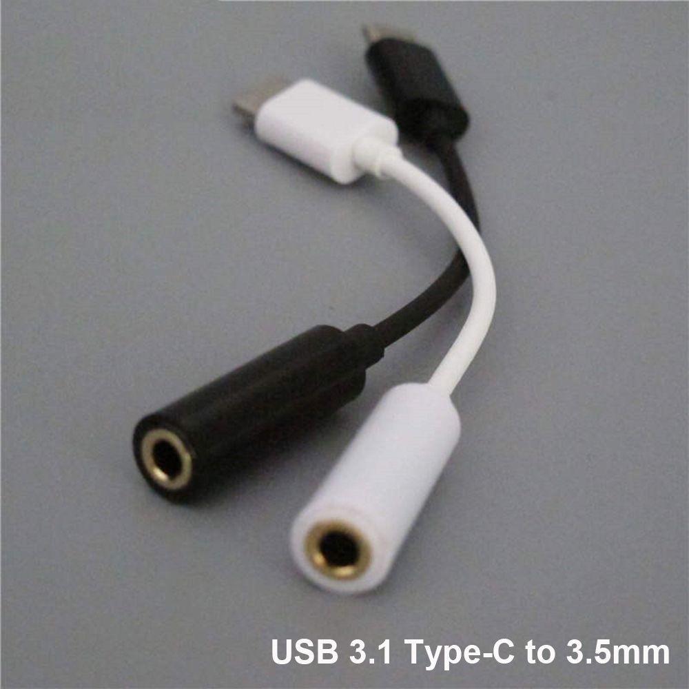

Stereo Converter Male To Female Cable Cord Type-C To 3.5mm AUX Jack Audio Adapter білий