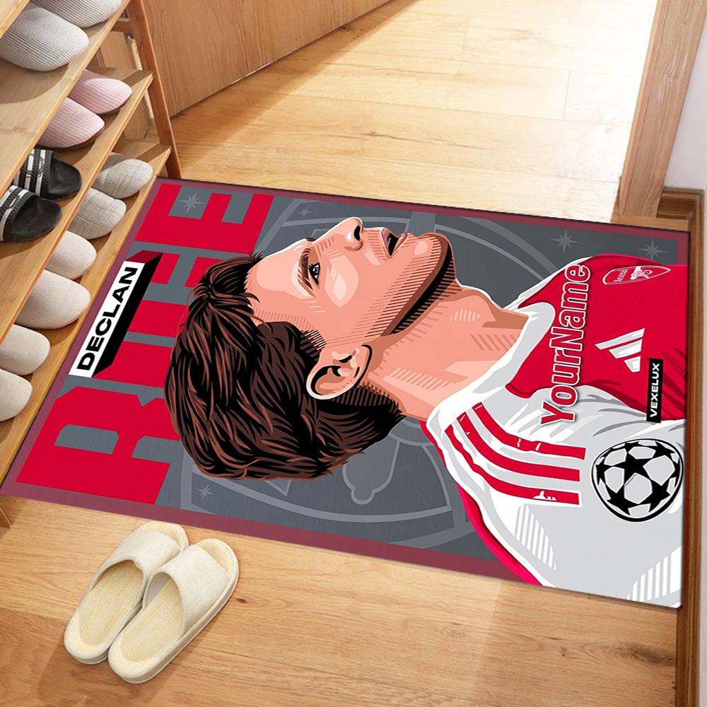 Arsenal Customizable Name Floor Mat Design for Study Room Living Rooms Decorate Room Dormitory Antislip Carpet Office Home Decor Gift for Festivals