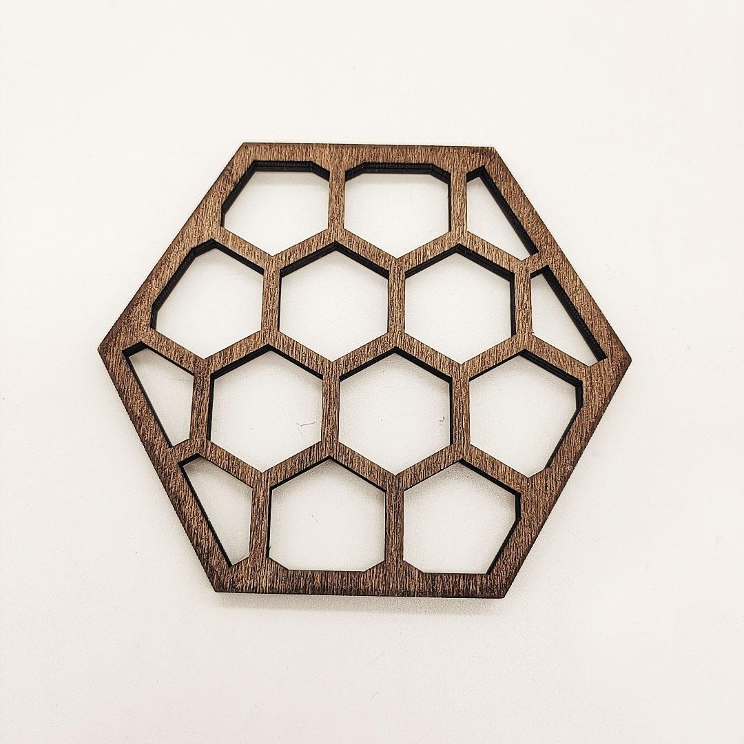 

Honeycomb Bee Wooden Decoration Creative Honeycomb Coaster Pendant Multi Purpose Craft 1pc