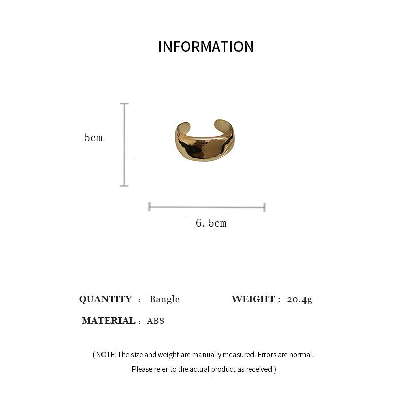 Irregular Geometric Glossy Opening Bangle for Women Personality Metal Bangles Exaggerated Design Fashion Jewelry Party Gift A1