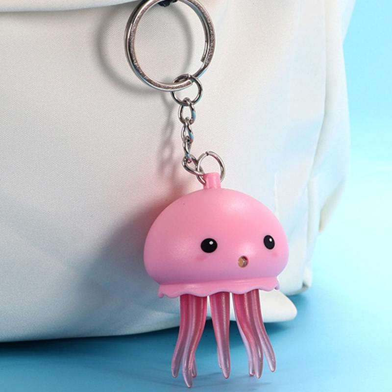 Fashion Octopus Toy Keyring Colorful Jellyfish Keyholder Anxiety Stress Relif