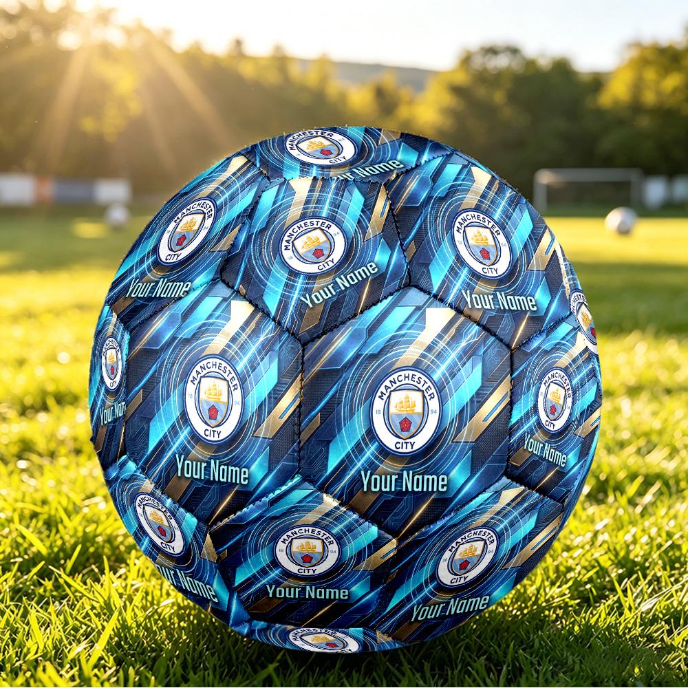 Personalized Size 5 Football Manchester City Pattern Outdoor Game Sports Ball Gift