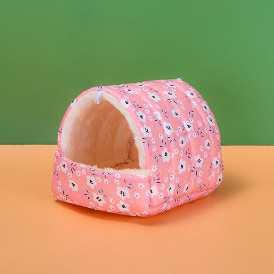 Pet Nest Semi-closed Cold Protection Big Space Printing Thickened Keep Warm Cloth Flower Print