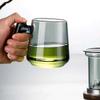 Wood Handle Tea Separation Mug High Borosilicate Glass Clear Teapot Tea Pitcher  Afternoon Tea