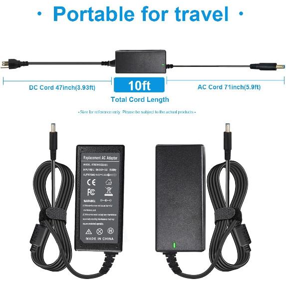65W Charger AC Adapter for Dell Latitude 3510 3410 P101F P129G 3390 3490 3590 P89G P75F P69G Inspiron 13 14 15 5368 5378 7352 7353 7359 7368 7378