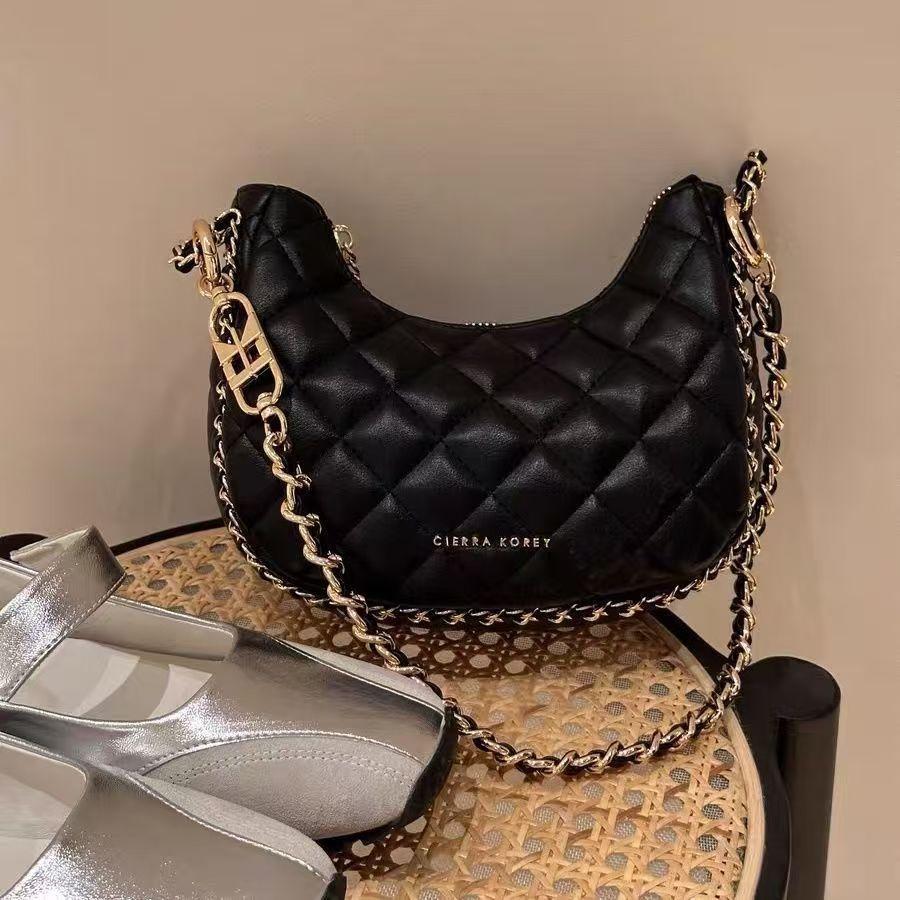 

CIERRA KOREY Daughter s Night Armpit Bag Women s High-end Sense Light Luxury Niche Chain Crossbody Bag чёрный