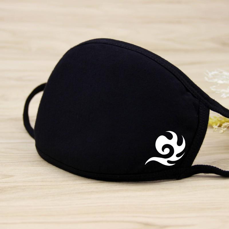 Black Cotton Mask Unisex Winter Warm Thickening Half Face Mouth Mask Cotton Cartoon Pattern Anti-Dust Anti-Respirator Mask