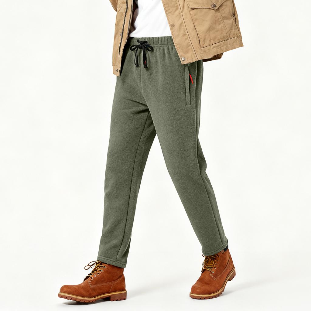Men's Straight-leg Fleece Winter Warm Casual Pants
