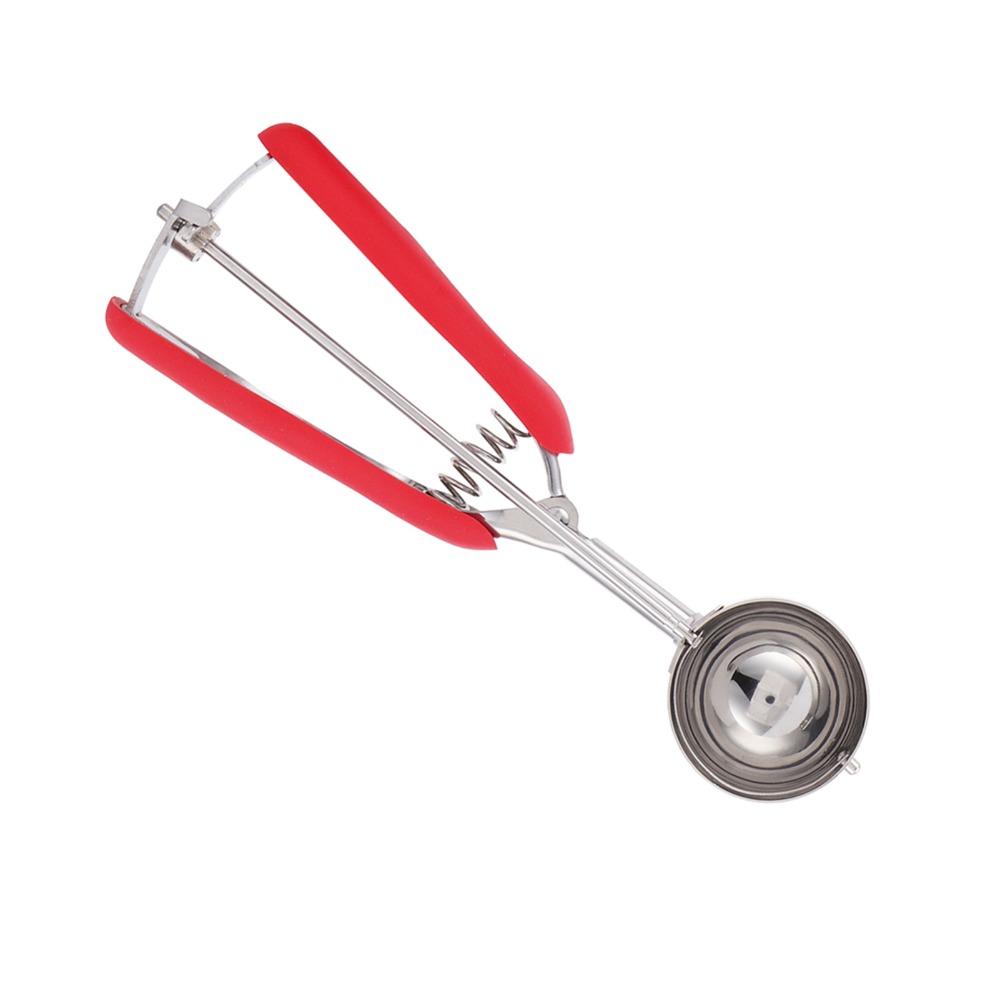3pcs set Trigger Release Ice Cream Scoop Set Stainless Steel Stainless Steel Scoop Food Preparation