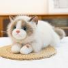 Simulation Ragdoll Cat Doll Will Make a Sound Cat Doll Pet Kitten Plush Toy Accompany Soothing Children Throw Pillow
