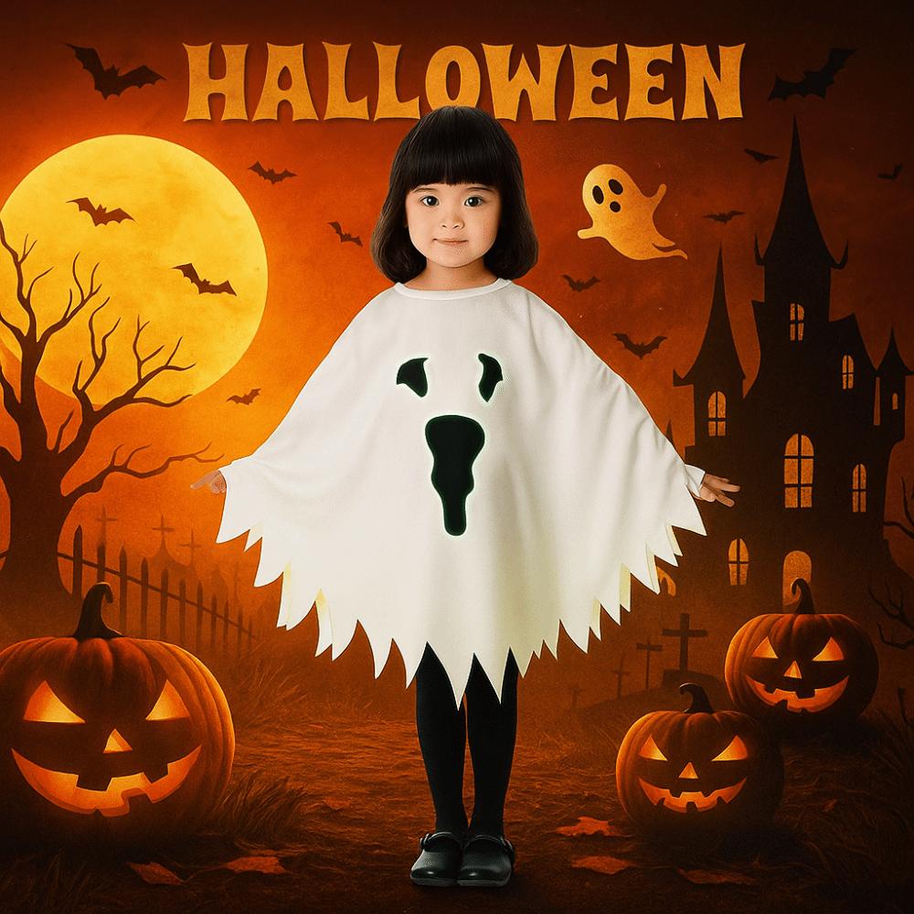 Fun Interaction Glowing Ghost Cape Party Cloak Luminous Ghost Shawl  Kids