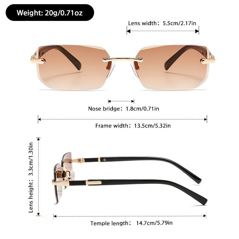 1pcs Small Square Edged Frameless Square Men's and Women's Fashionable Glasses Suitable for Birthday Gifts and Photography Props