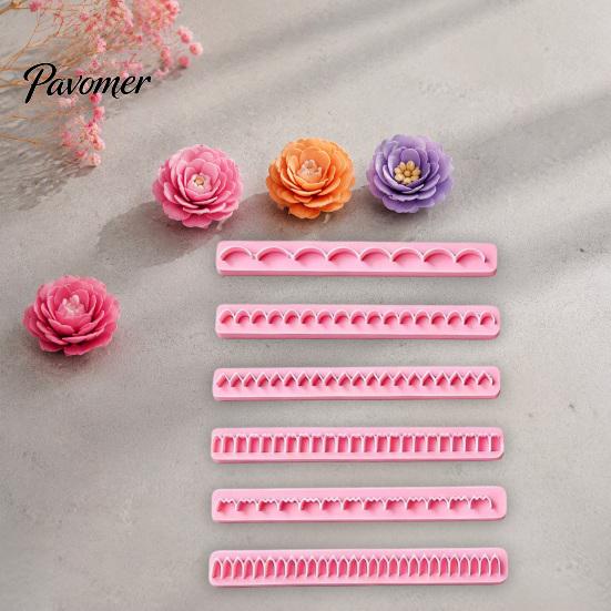 Clay Petal Tools 6Pcs Polymer Flower Cutter, 6 Shapes 3D Making DIY Jewelry Tool, Handmade Plastic Crafting for Lovers Craft Supplies