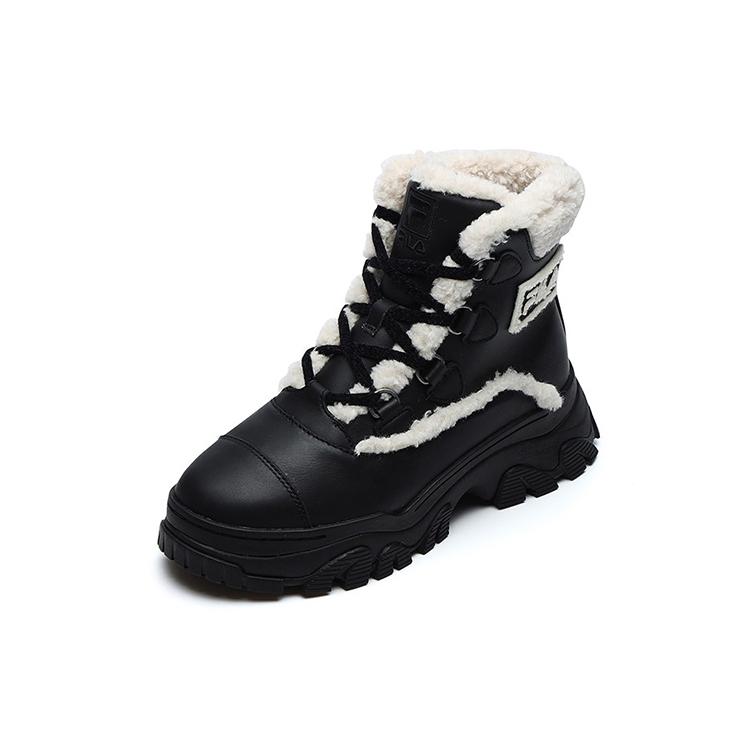 New FILA Warm Snow Boots 'Black White' Women's F12W144404FBK