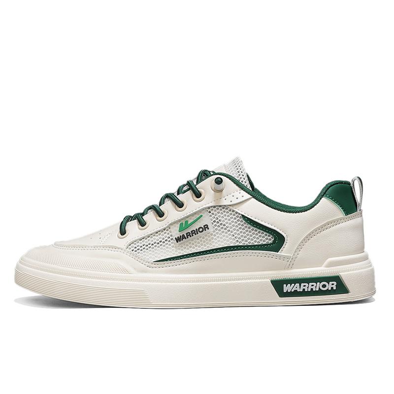 Warrior Casual Lightweight Breathable Slip-Resistant Durable Low-Top Skate Shoes Men Sneaker Beige Dark-Green WXP(WZ)-174103