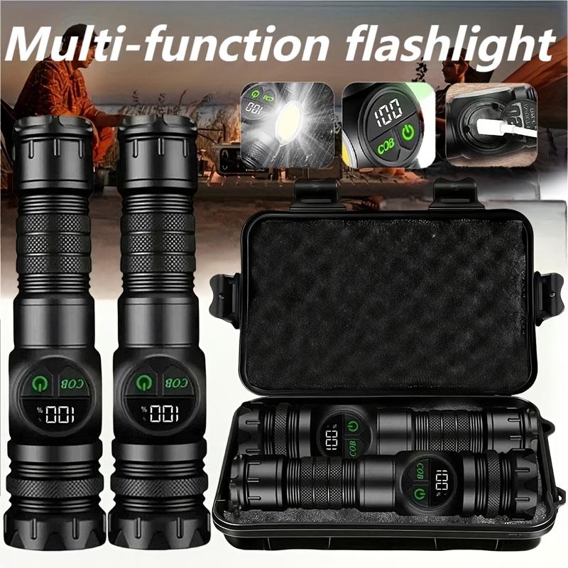 Multi Functional Rechargeable Flashlight,strong Light,telescopic Zoom,magnetic,with Side Light,suitable for Home,camping and Emergency Scenarios