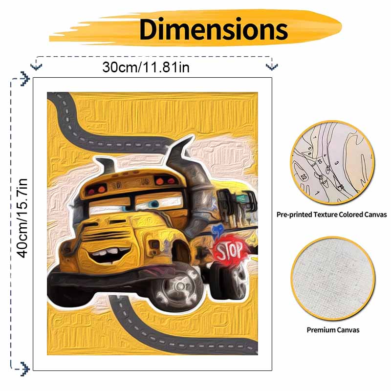 Disney Cars Miss Fritter oil paint by numbers painting kit handmade diy home decor gifts wall art decoration crafts for creative hobbyists