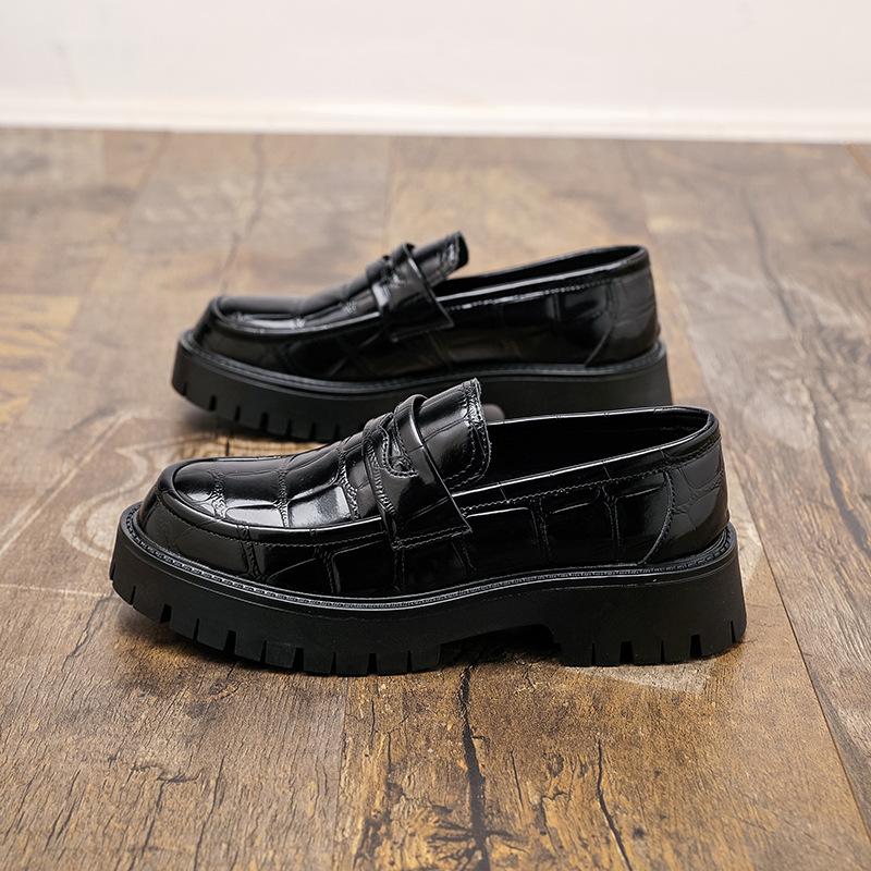 

Plus-size Shoes, Big-head Shoes, Thick-soled Shoes, Heightening Leather Shoes, Men s Shoes 39 чёрный