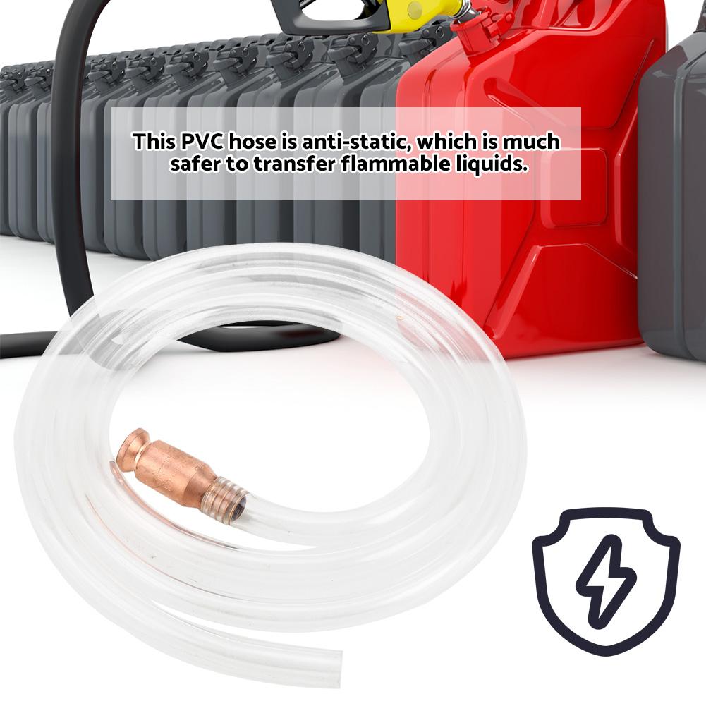 1.8meters Anti Static PVC Gas Fuel  Water Siphon Hose Pump Manual Hand Liquid Transfer Tube