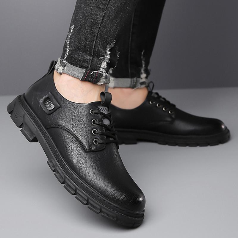 Fashion Men's leather shoes, men's casual leather shoes, comfortable and breathable men's shoes, work shoes, workwear shoes, rain shoes