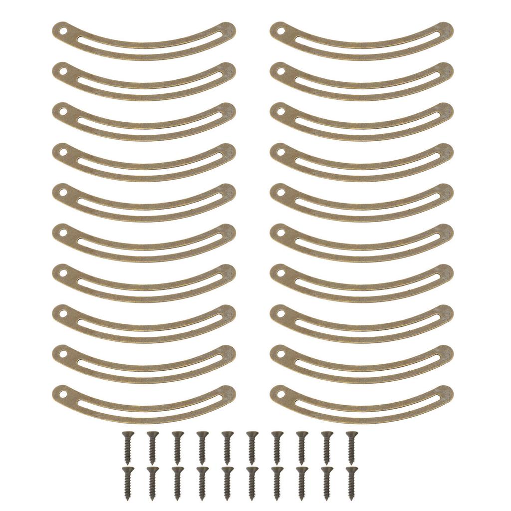 20 Set Lid Support Hinge Metal Retro Lid Stay Hinge with Screw for Cabinet Box Furniture Bronze