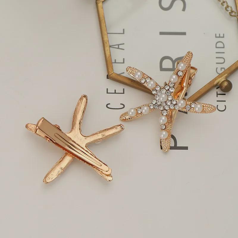Tuanming Starfish Pearl Hairpin: Trendy European & American Ladies' Ocean-Inspired Fashion Accessory