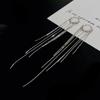 2026 Exaggerated Long Silver Colour Tassel Earrings for Woman Simple Personality Fashion Earrings Wedding Jewelry Birthday Gift