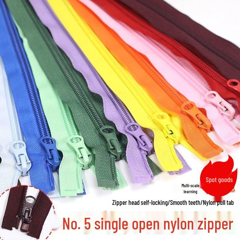 Größe 5-7 Nylon Einzel-Offenreißverschluss mit Feinzahnung für farbige Leiste Schuluniform und Sportbekleidung Sonnenschutzkleidung Zubehör