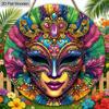 2D Flach, 1 Stück Mardi Gras Bunte Maske Holzschild, Mardi Gras Dekoration, Feiertags-Hängedekoration, Perfekt für Abschlussballparty-Dekoration, Zuhause