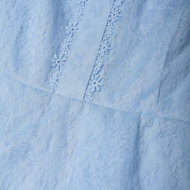 ZANZEA Vestido Feminino Casual de Verão com Gola Redonda, Manga Curta e Renda