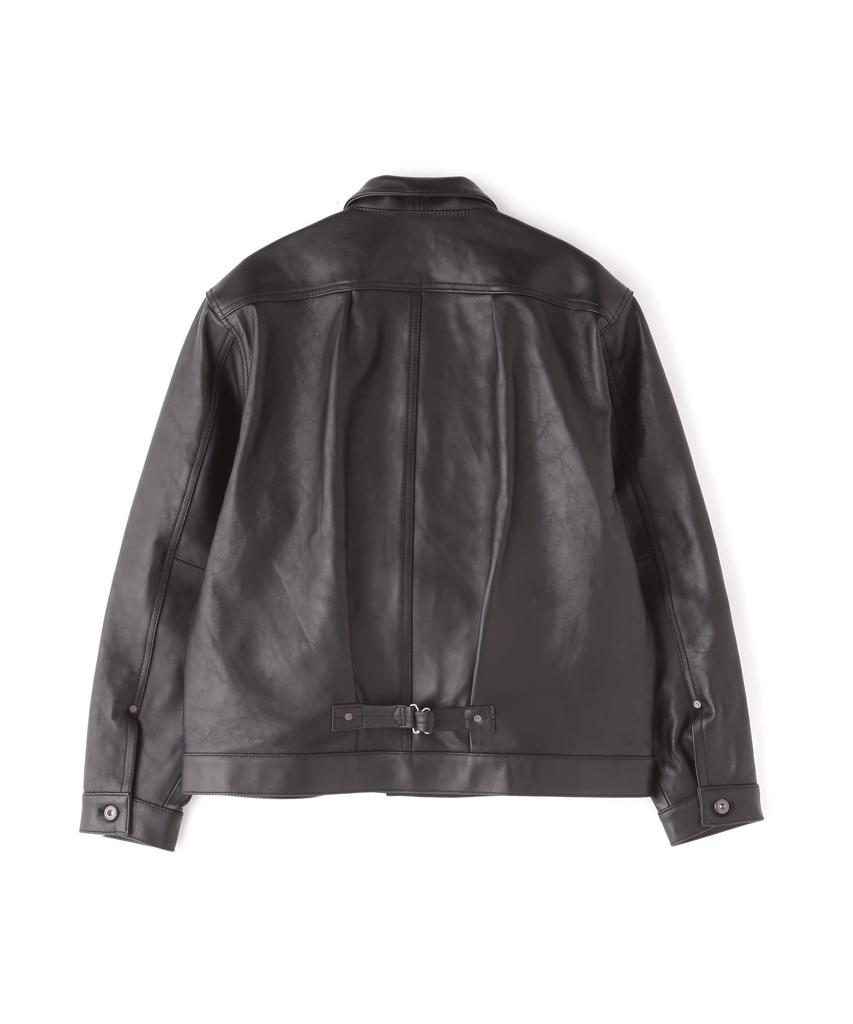 SCHOTT NYC SHEEP LEATHER 1st TRACKER Sheep Leather Trucker Size JKT/Men's Jacket, 2XL, 010, Black, 782-3150012