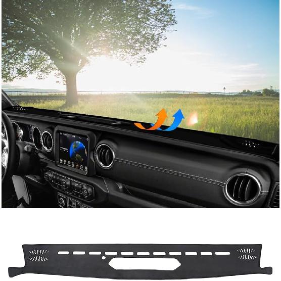 BIBLOZ Dash Cover For Toyota Sienna 2004-2010 Accessories Black Flannel Dashboard Cover Mat Car Dashboard UV Sun Protection