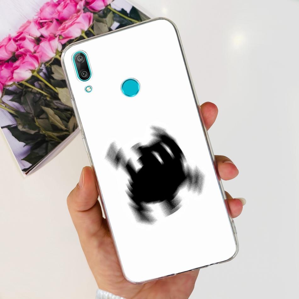 For Huawei Y7 2019 Phone Case Huawei Y7 Prime Pro (2019) DUB-LX1 LX2 LX3 Cute Panda Flower Pattern Soft Silicone TPU Cases